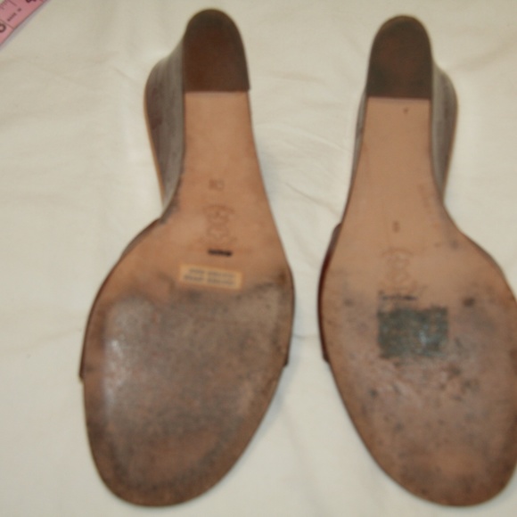 J Crew size 9 brown wedge slide mule heels sandals - Picture 4 of 4